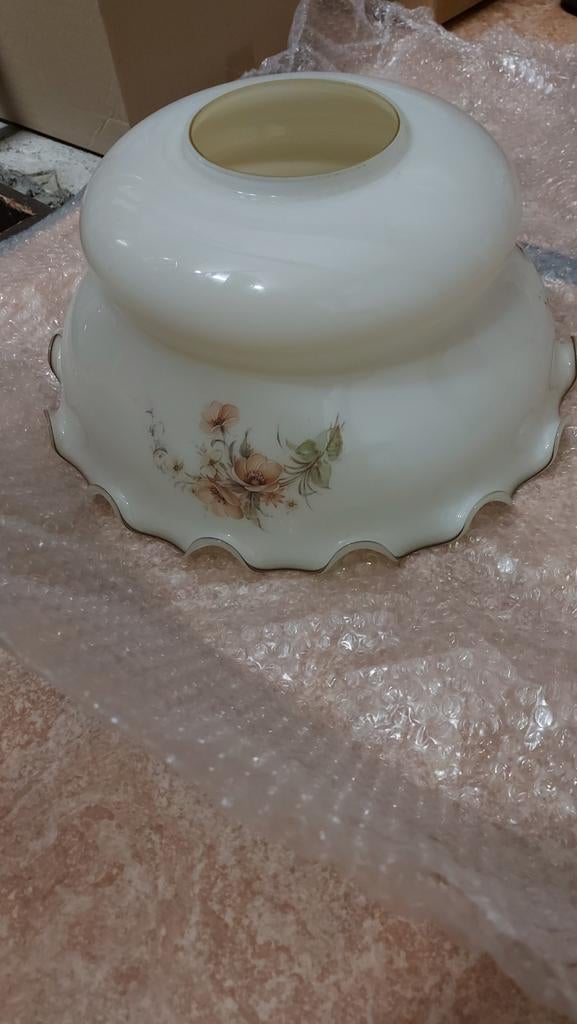 Plafondlamp glazen kap, Ophalen, Rond