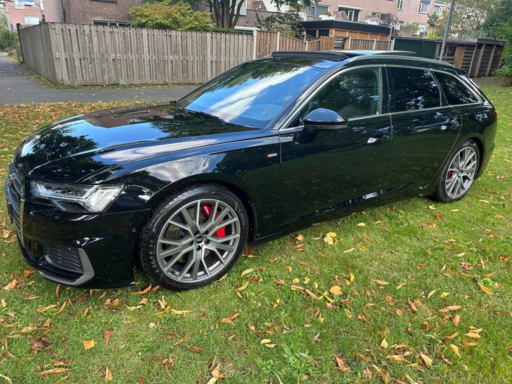 Audi A6 55 TFSI e | HUD | Pano | AHK | Full Options, Auto's, Automaat, Zwart, Plug-in hybride, Stationwagon