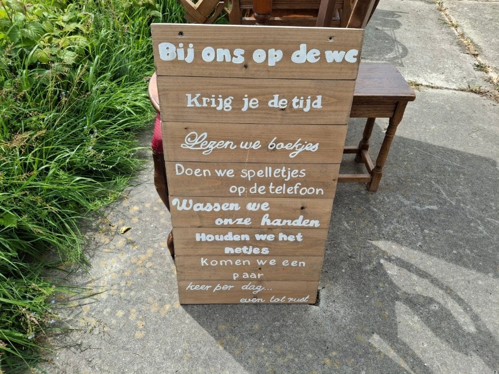 Bord decoratiebord toilet spreuk, Huis en Inrichting, Ophalen of Verzenden