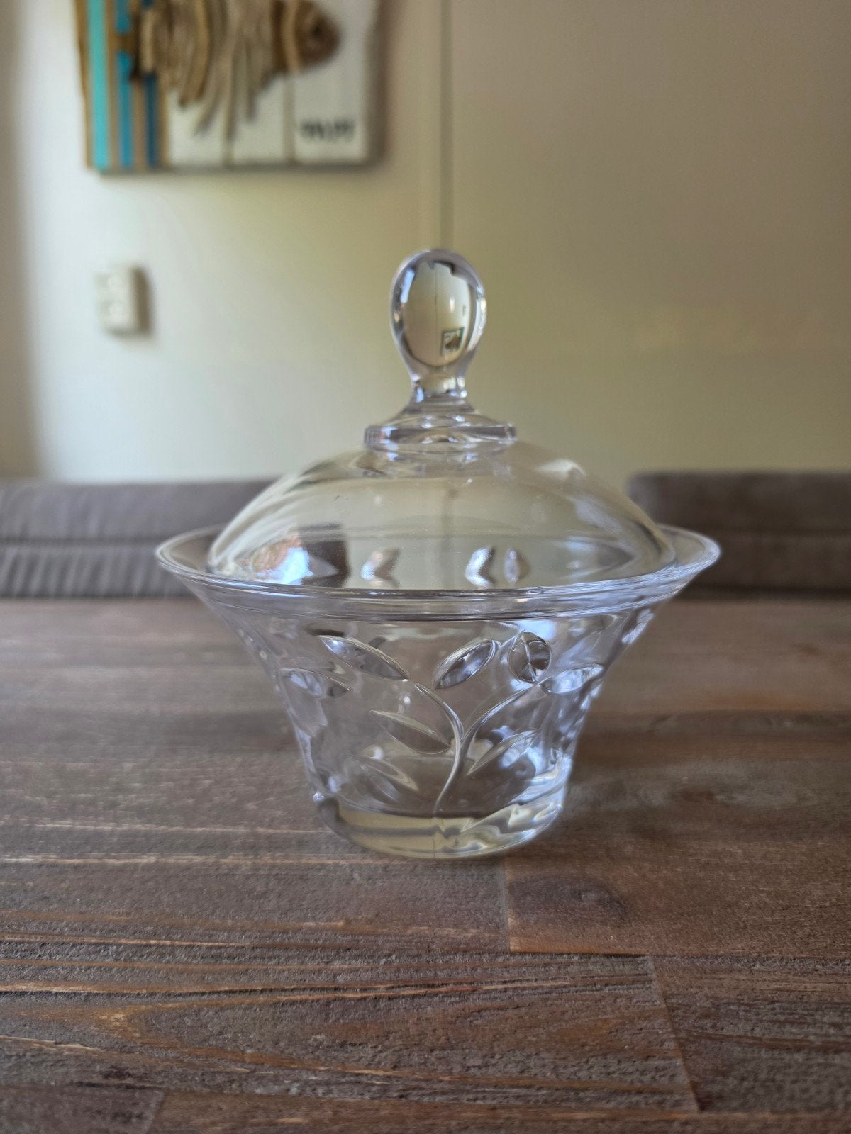 Glazen Kristallen Bonbon Schaal met Deksel - ca. 20 cm hoog, Antiek en Kunst, Antiek | Glas en Kristal, Ophalen of Verzenden