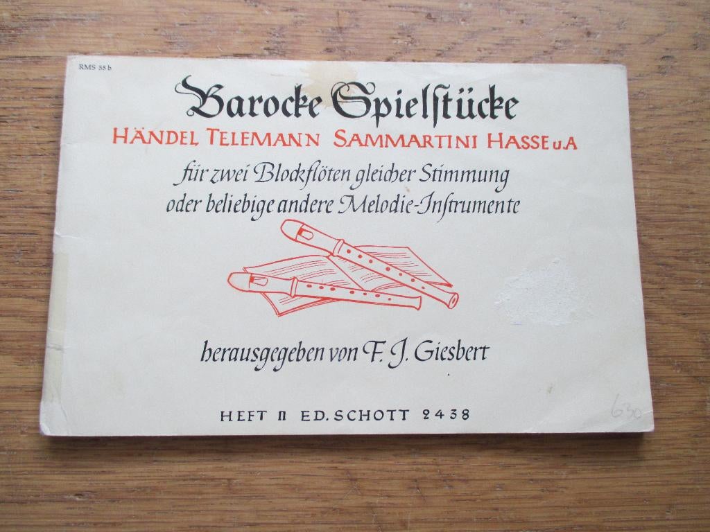 BAROCKE SPIELSTÜCKE - VOOR 2 BLOKFLUITEN, Muziek en Instrumenten, Bladmuziek, Gebruikt, Klassiek, Les of Cursus, Ophalen of Verzenden
