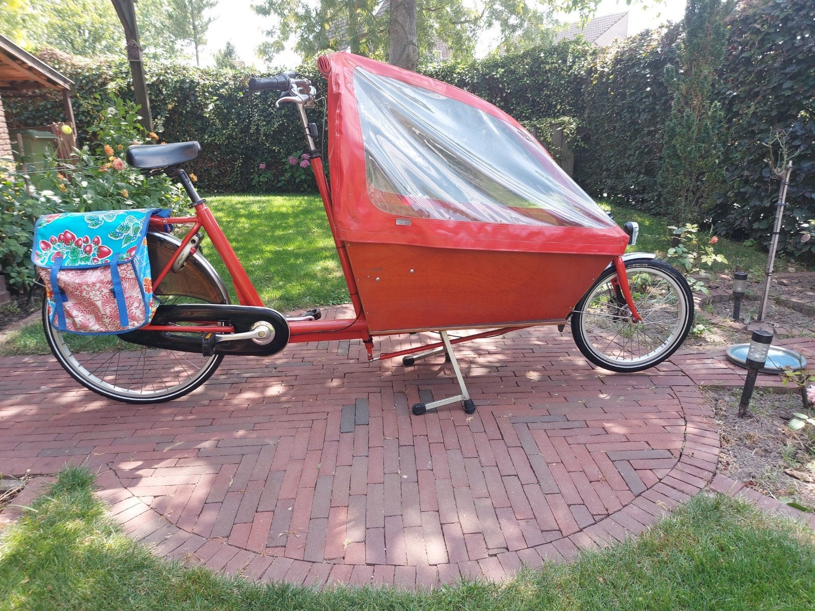 Bakfiets zo goed als nieuw met huif en 7 versnellingen, Ophalen of Verzenden, Zo goed als nieuw, Schijfrem, Overige merken