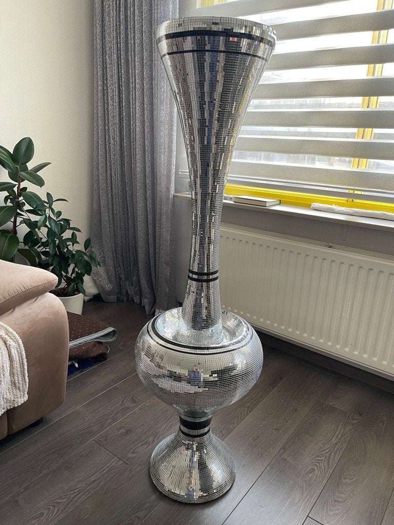 Grote spiegel vaas - 135cm hoog, Ophalen, Overige materialen, Gebruikt, Met patroon/structuur