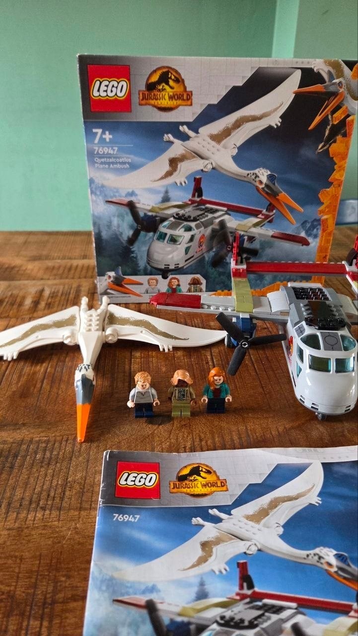 Lego jurassic world 76947 quetzalcoatlus plane ambush, Gebruikt, Jurassic World, Lego, Ophalen of Verzenden