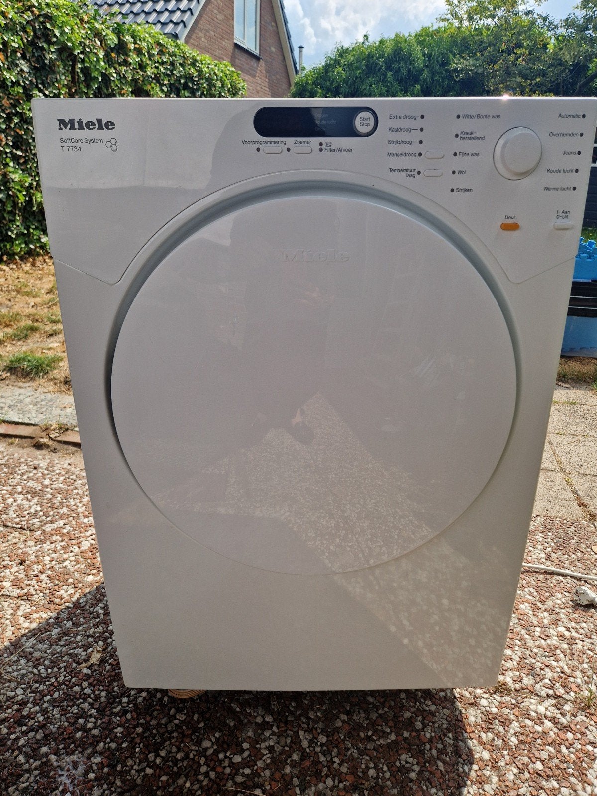 Nette Miele softcare system droger, Witgoed en Apparatuur, Wasdrogers, Ophalen, 6 tot 8 kg, Gebruikt, Luchtafvoer