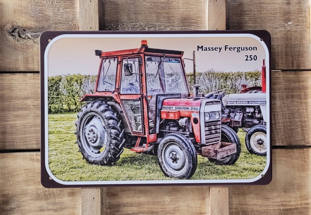 Ferguson 250 cabine tekening tractor reclamebord van metaal, Verzamelen, Merken en Reclamevoorwerpen, Reclamebord, Info@deconoord.nl