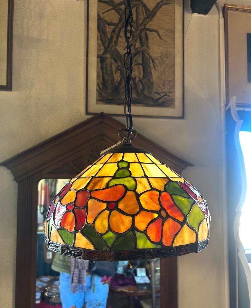 Tiffany hanglamp, Ophalen, Zo goed als nieuw, Glas, Minder dan 50 cm
