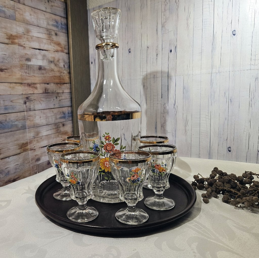 Vintage Likeurset / Borrelset met Plateau – 6-persoons, Ophalen of Verzenden