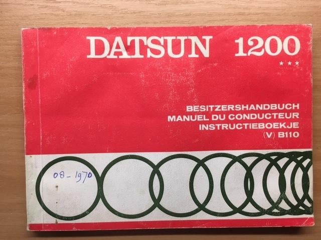 Handleiding/Instructieboekje      Datsun   1200  1972  Duits, Verzenden