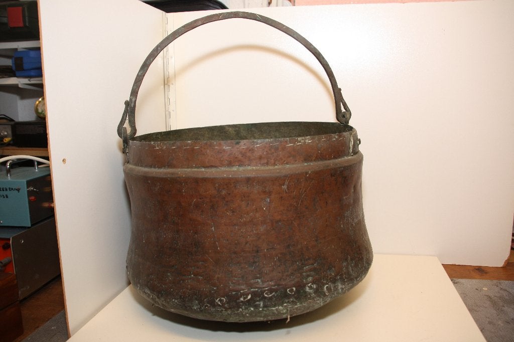 Koperen pot met hengsel. Groot model, Antiek en Kunst, Antiek | Koper en Brons, Ophalen, Koper