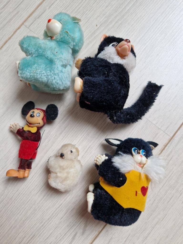 6 x knijpbeestje knijpbeestjes plush pencil clip clips 80s, Ophalen of Verzenden