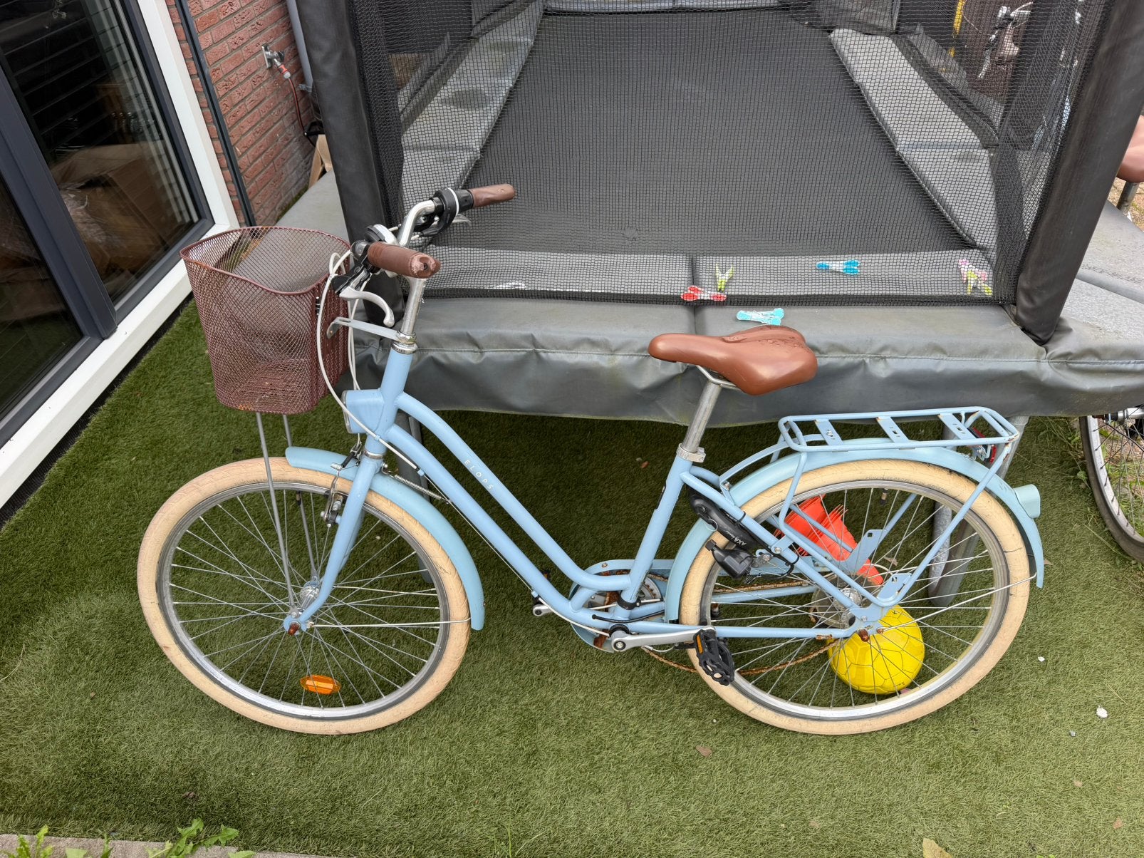 Decathlon Elops 520 damesfiets lichtblauw maat XS 26 inch, Gebruikt, Velgrem, (Extra) lage instap, Minder dan 47 cm