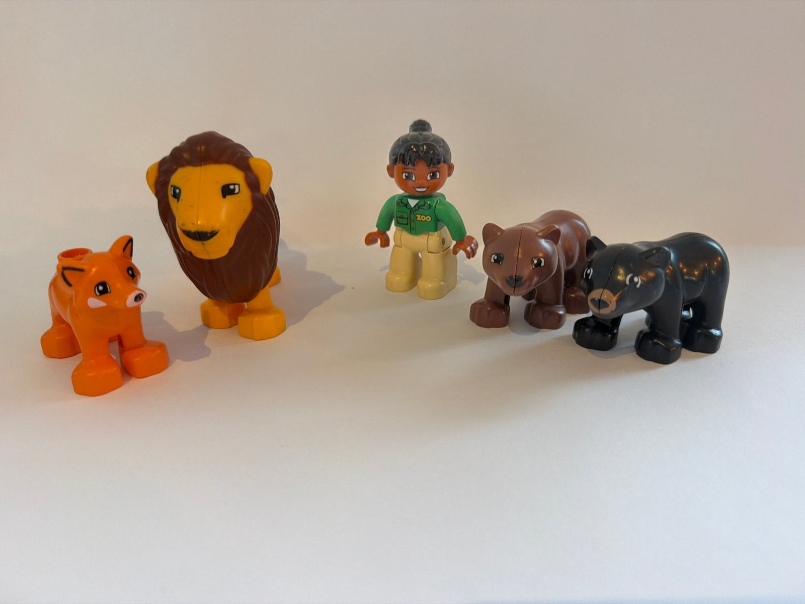 Duplo Dieren: Leeuw, Vos, Beren en Dierverzorger, Ophalen of Verzenden, Gebruikt, Complete set, Duplo