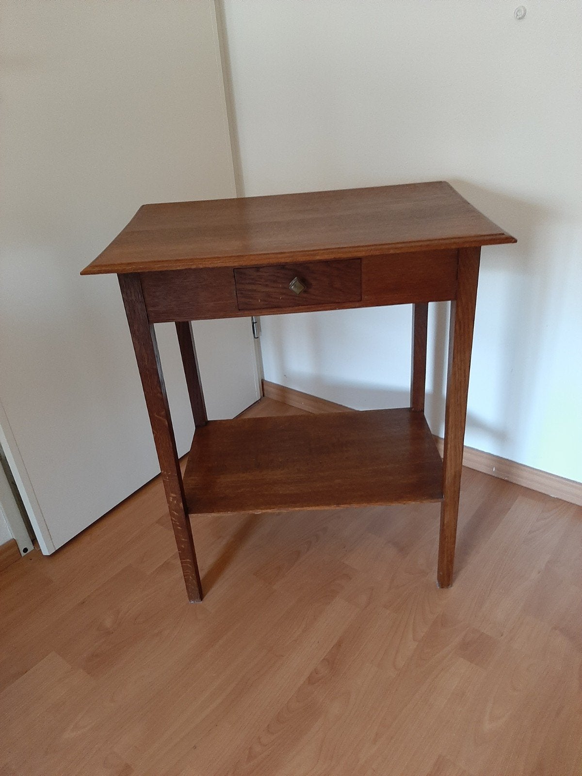 Oud teak/eiken tafeltje, Ophalen, Rechthoekig, Minder dan 55 cm