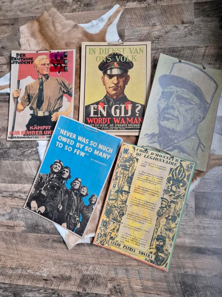 5 Propaganda posters, Verzamelen, Ophalen of Verzenden, Nederland, Foto of Poster