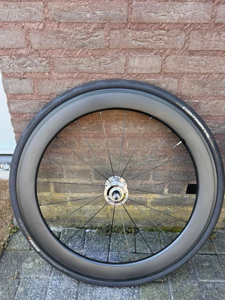 Carbon 60mm wielen met DT-Swiss track hubs, Ophalen of Verzenden, Zo goed als nieuw, Wiel, Carbon