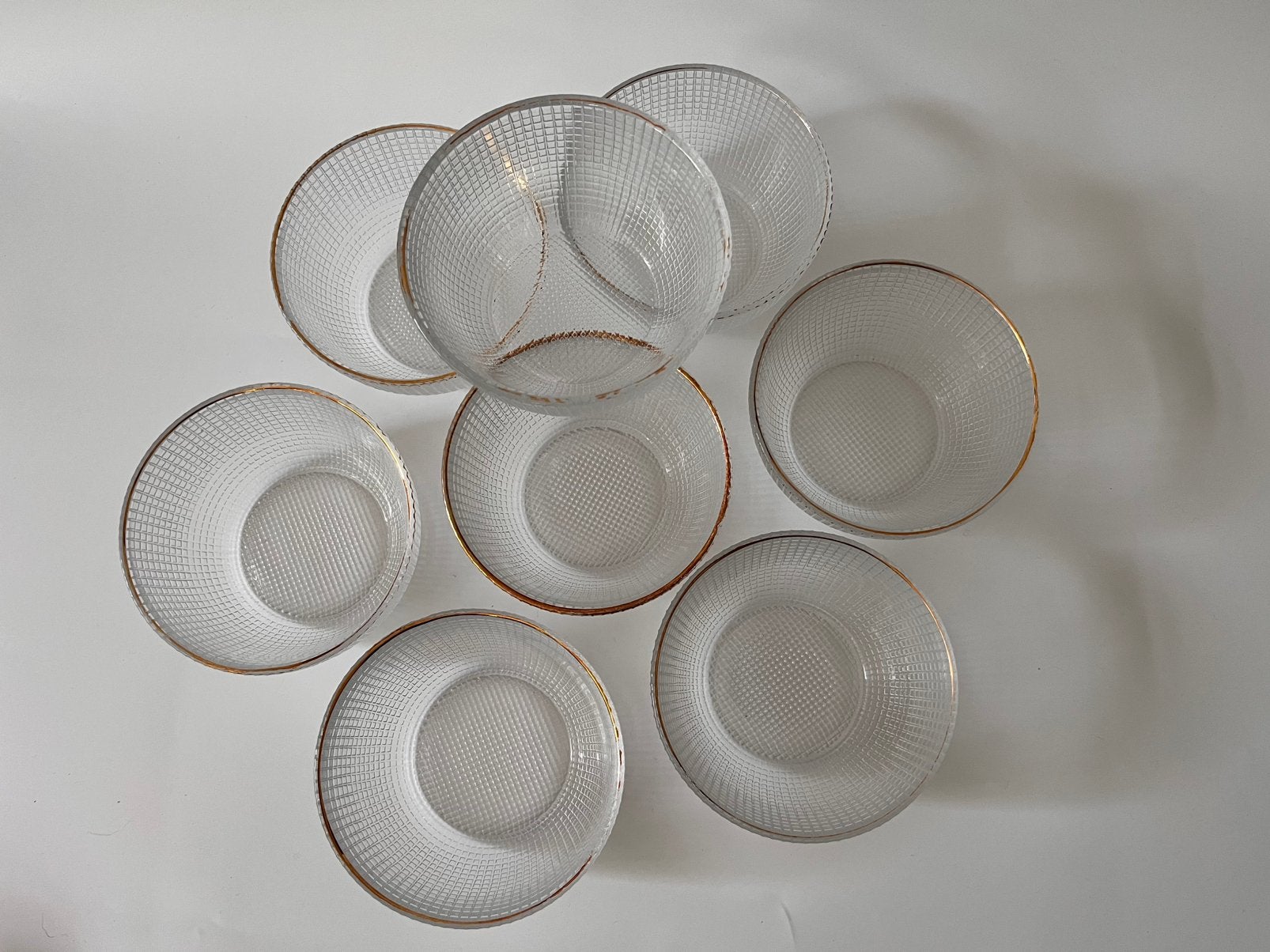 Set van 8 Bloomingville glazen schaaltjes/kommetjes, Ophalen of Verzenden, Gebruikt, Kom(men)