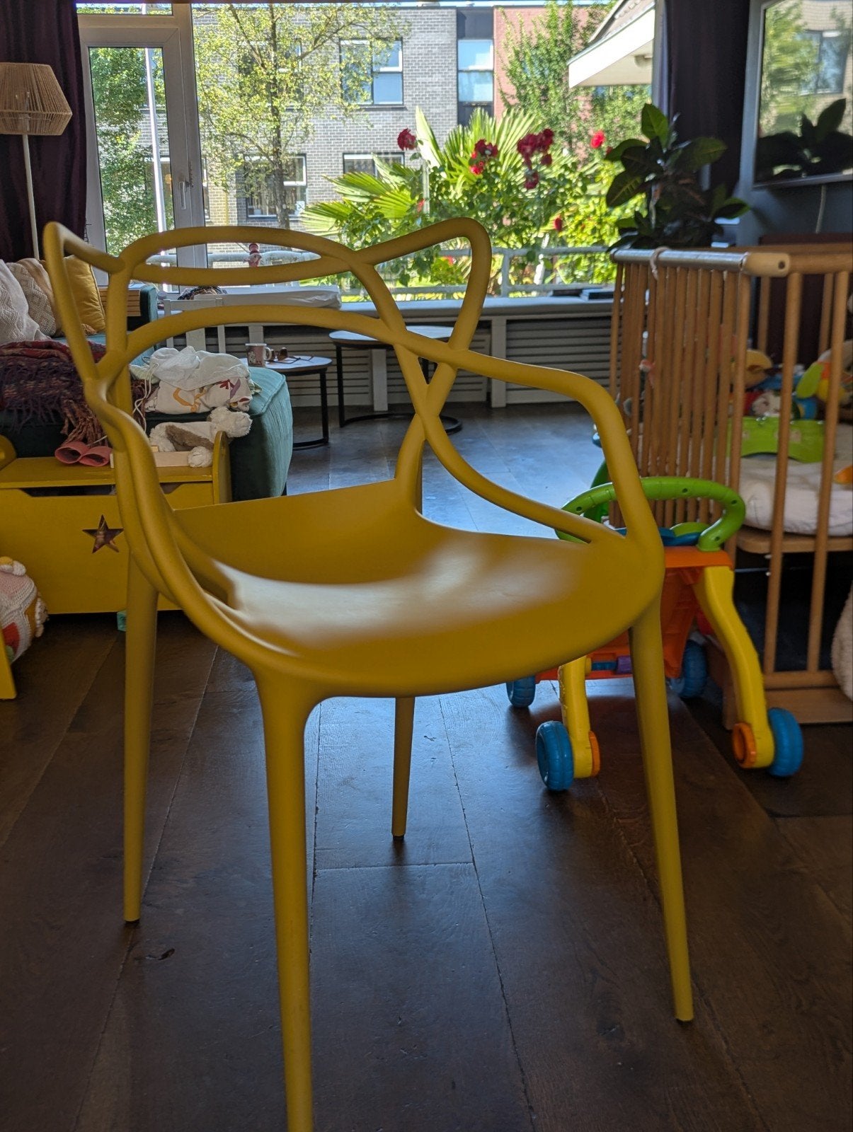Originele Kartell Masters stoel – mosterdgeel – Philippe Sta, Ophalen, Kunststof, Overige kleuren, Zo goed als nieuw