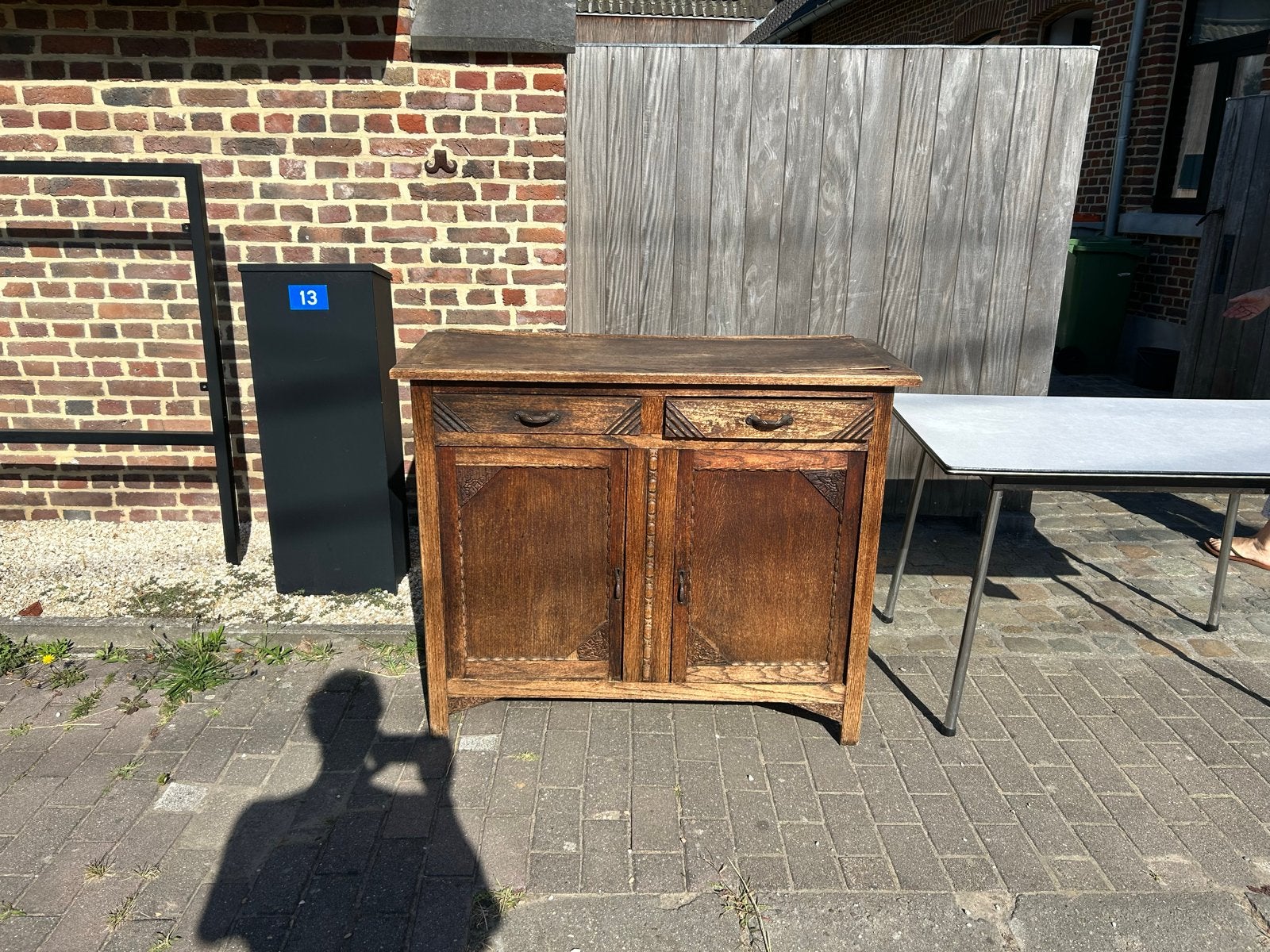 Vintage houten dressoir met lades en deuren, Ophalen