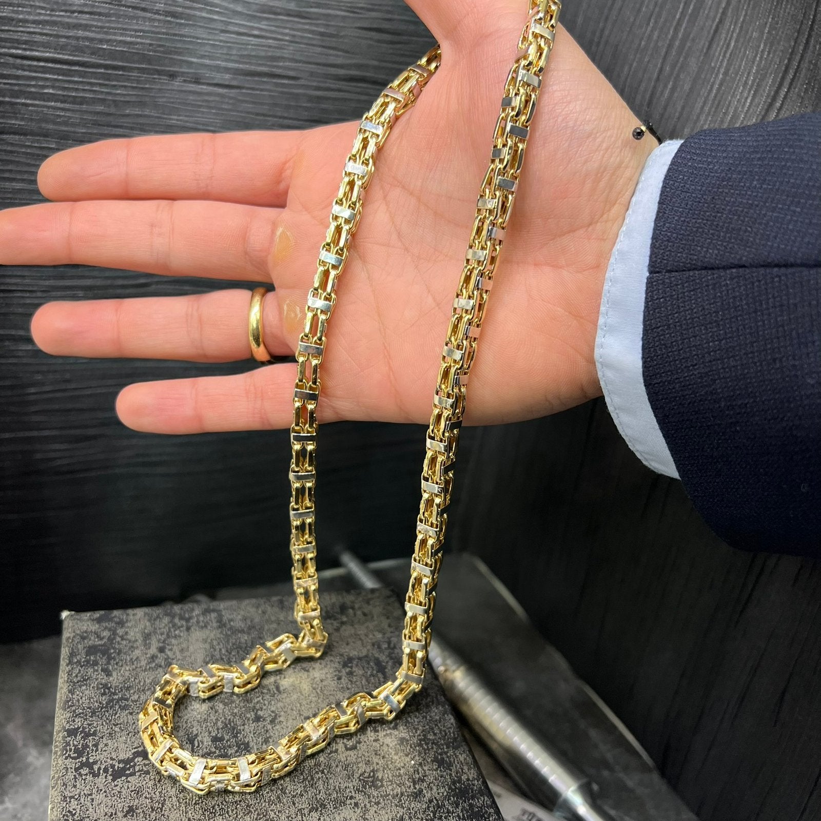 14k gouden ketting magnum schakel prachtig model, Ophalen of Verzenden, Zo goed als nieuw, Goud