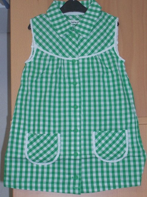 Groen/wit geruite Name It jurk maat 80 NIEUW (7471) a, Kinderen en Baby's, Babykleding | Maat 80, Meisje, Jurkje of Rokje, Nieuw