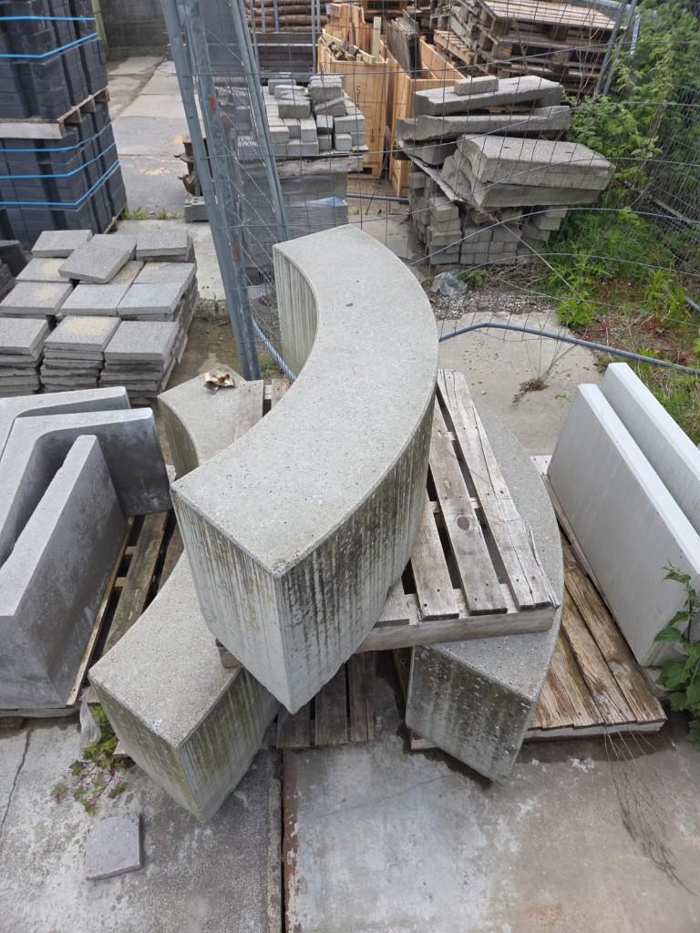 3x Betonnen bank elementen / tuinbank, Ophalen, Gebruikt, Overige materialen