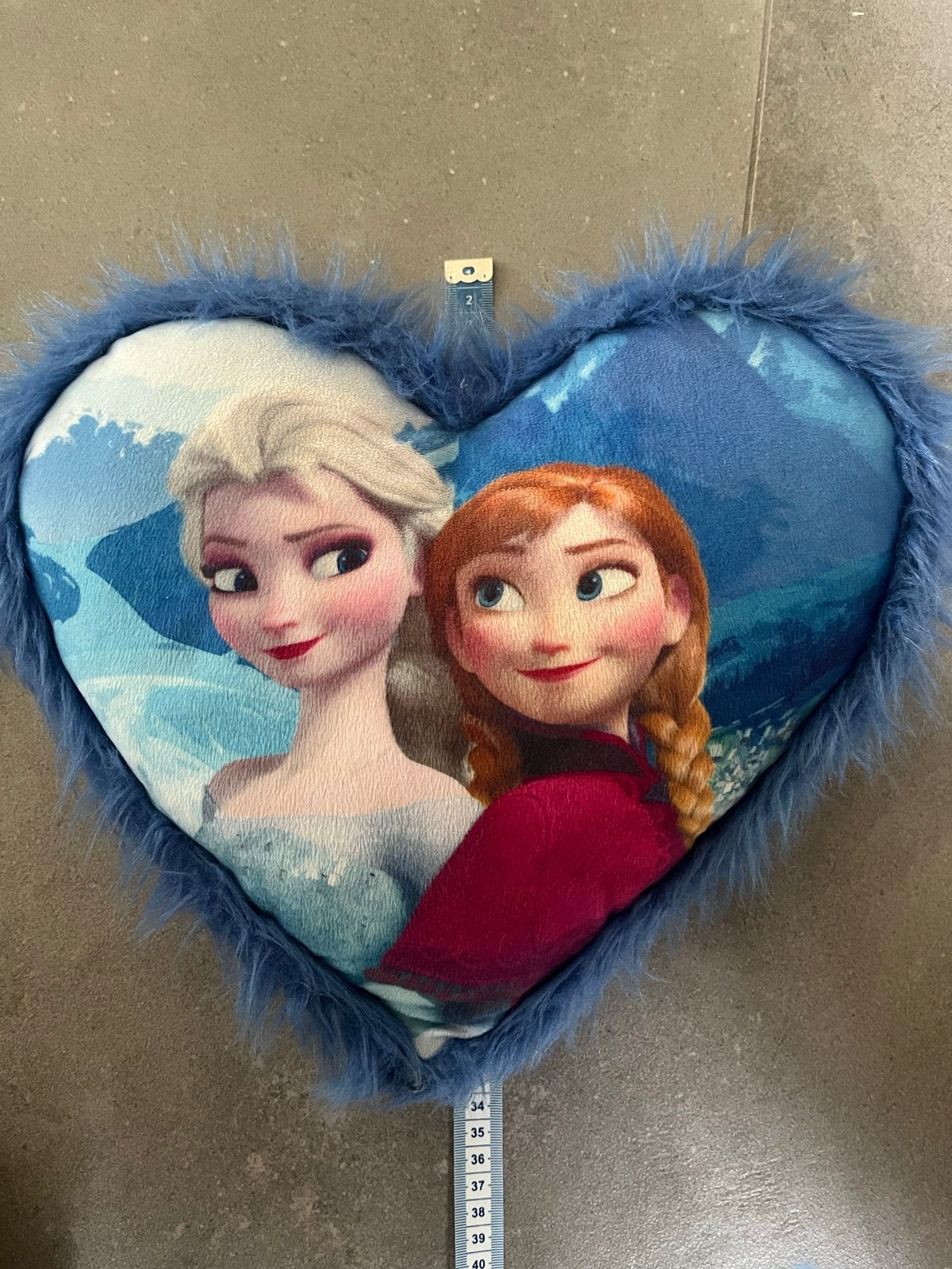 Frozen knuffel Anna en Elsa/Anna hart kussentje, Gebruikt, Disney, Overige typen, Blauw