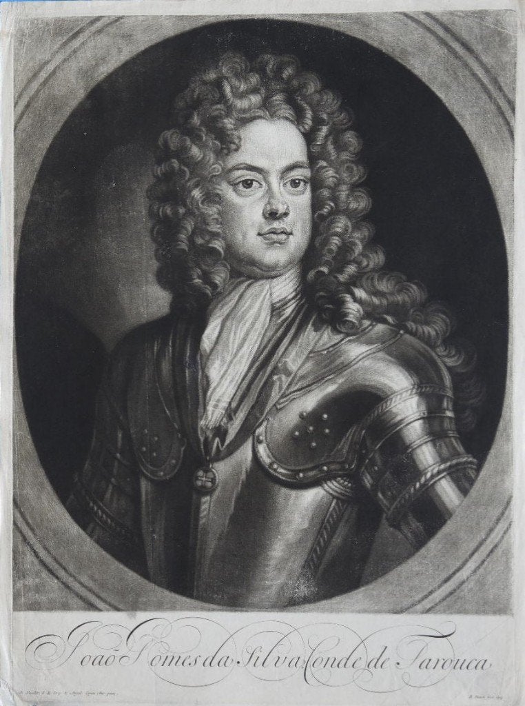 Bernard Picart mezzotint "Portret Joao Gomes da Silva", Ophalen, Overige technieken, Portret, Origineel