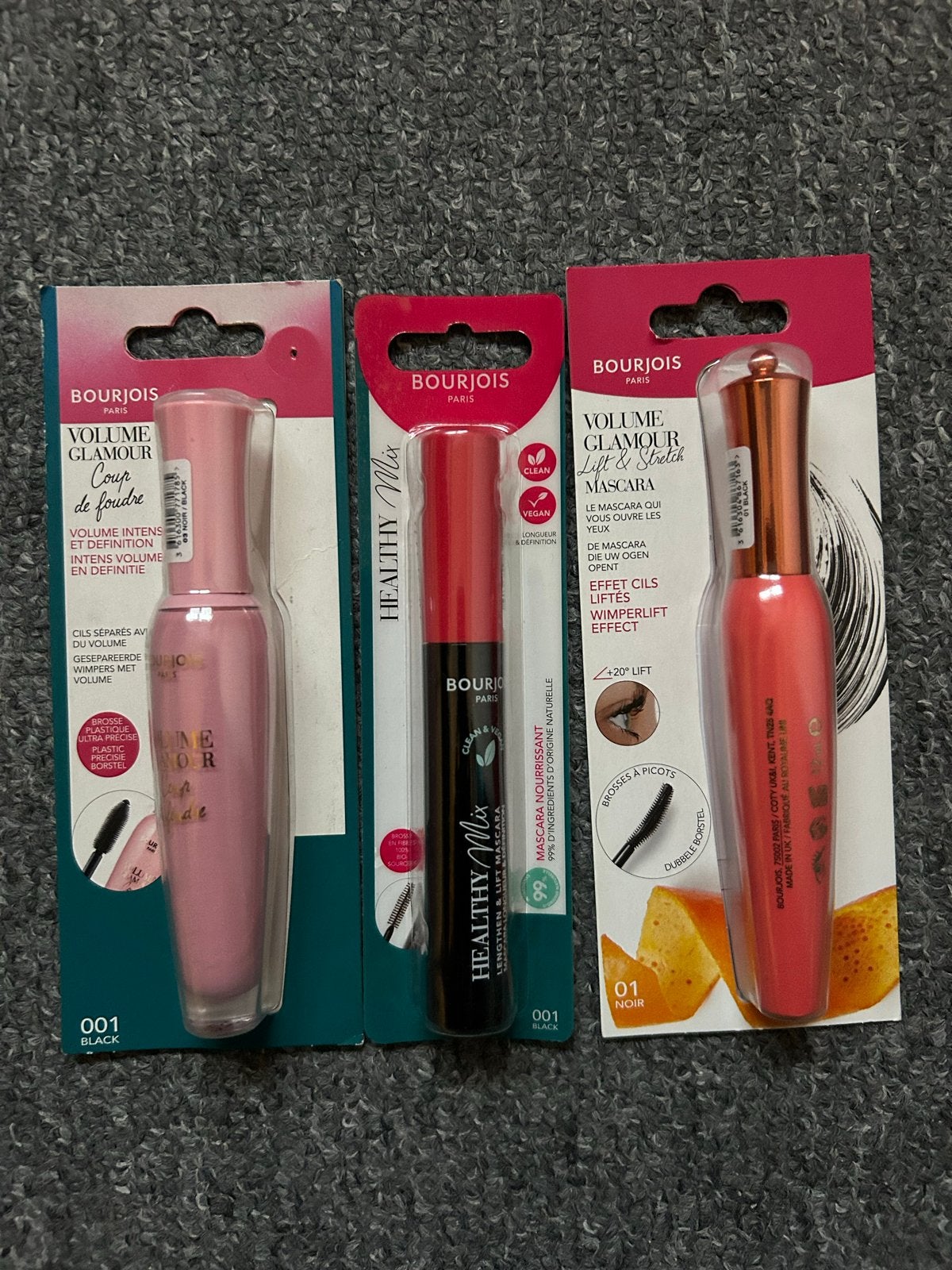 Bourjois Mascara Set: Volume Glamour & Healthy Mix, Ogen, Zwart, Nieuw, Ophalen of Verzenden