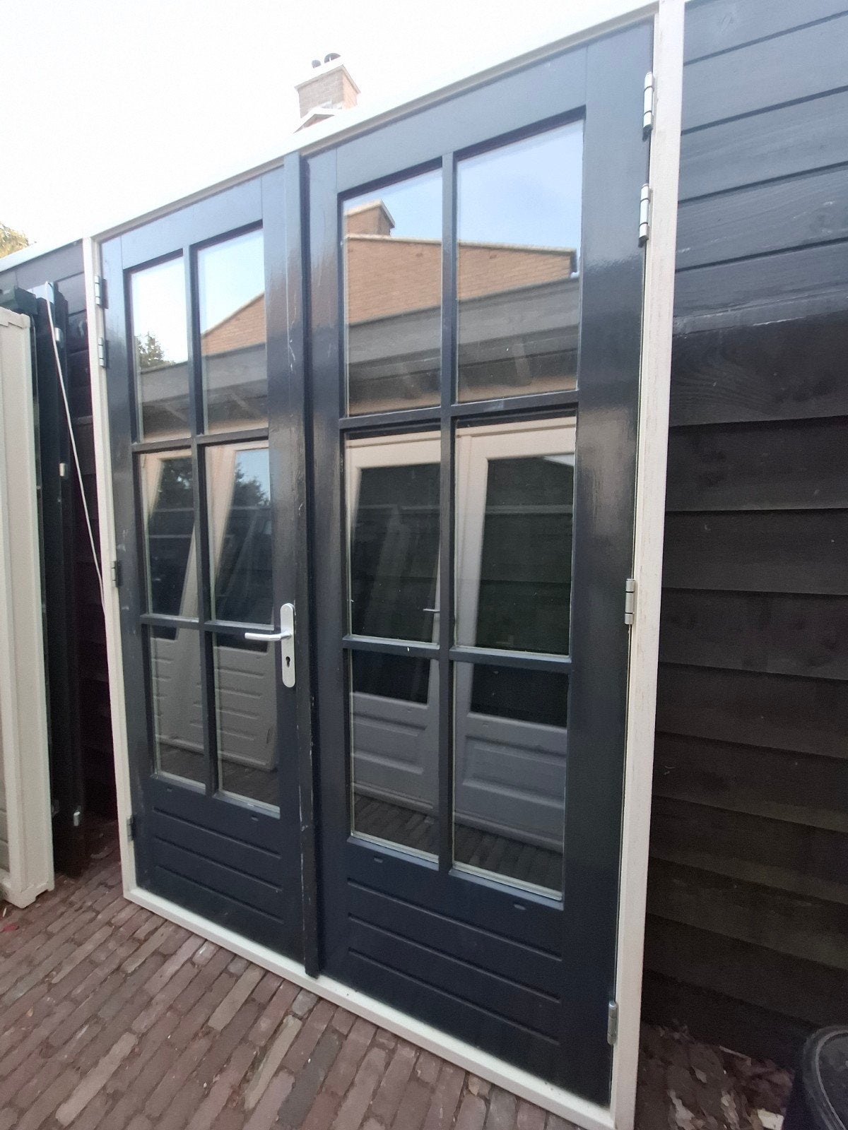 Openslaande tuindeuren dubbel glas deuren terrasdeuren pui, Ophalen, Deurkozijn, 225 cm of meer, Zo goed als nieuw