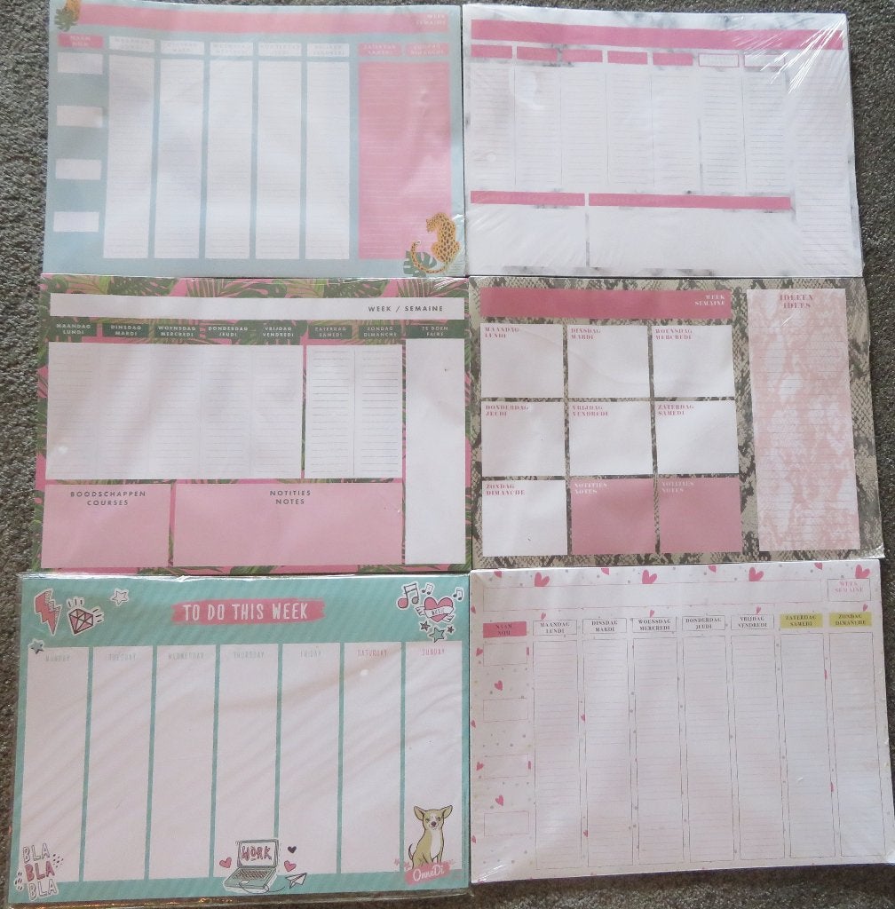 6 Weekplanner To Do Lijst A3 Memobord Kladblok Agenda 52 blz, Ophalen of Verzenden, Nieuw