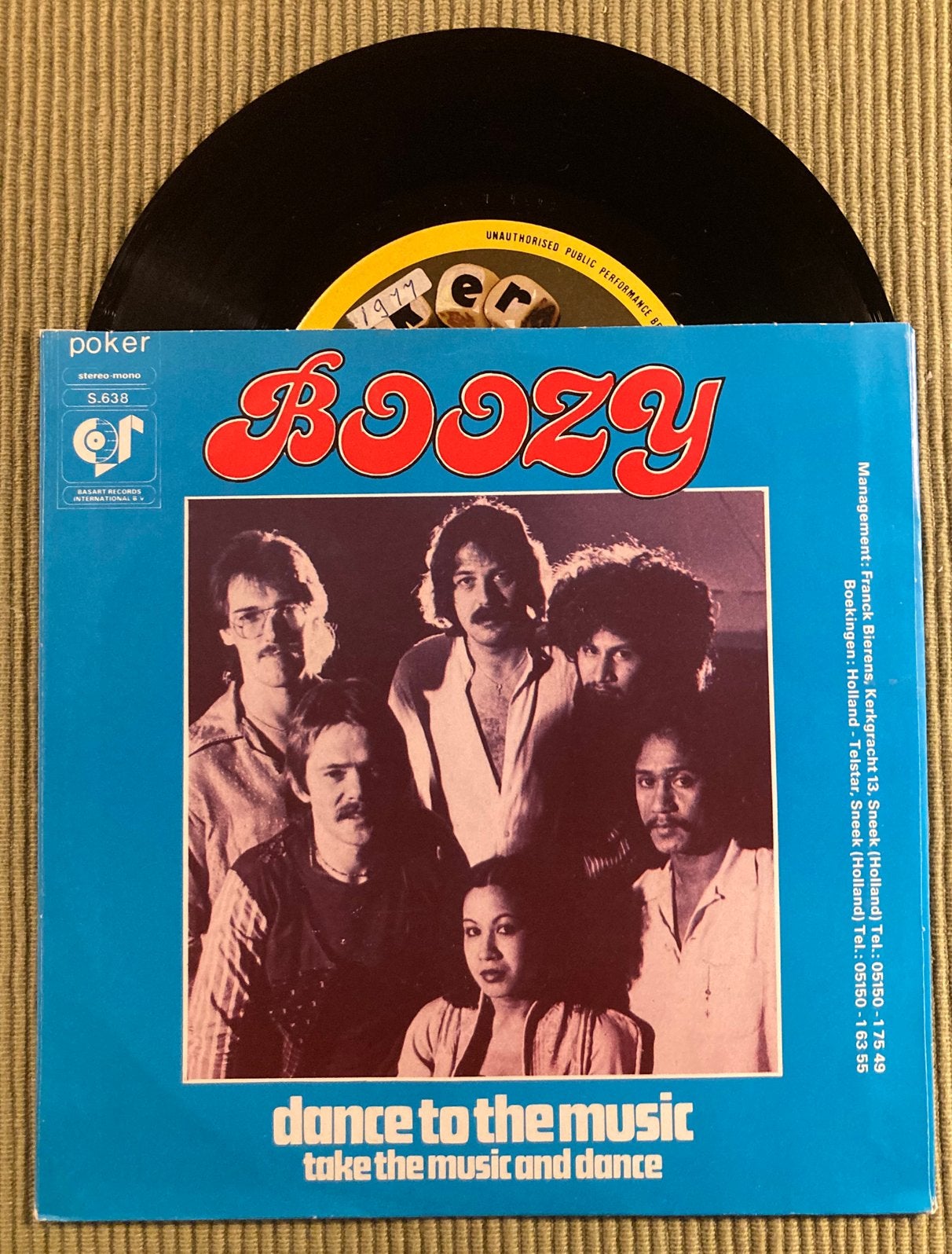 Vinyl single Boozy - Dance to the Music, 7 inch, Ophalen of Verzenden, Zo goed als nieuw, Dance en House