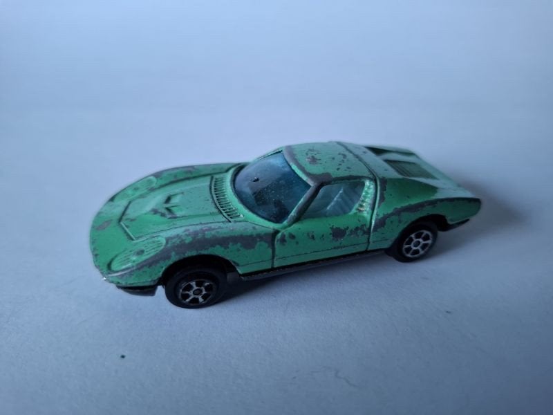 Lamborghini Miura mintgroen Yatming 1001 Made in Hong Kong, Ophalen of Verzenden, Gebruikt, Auto