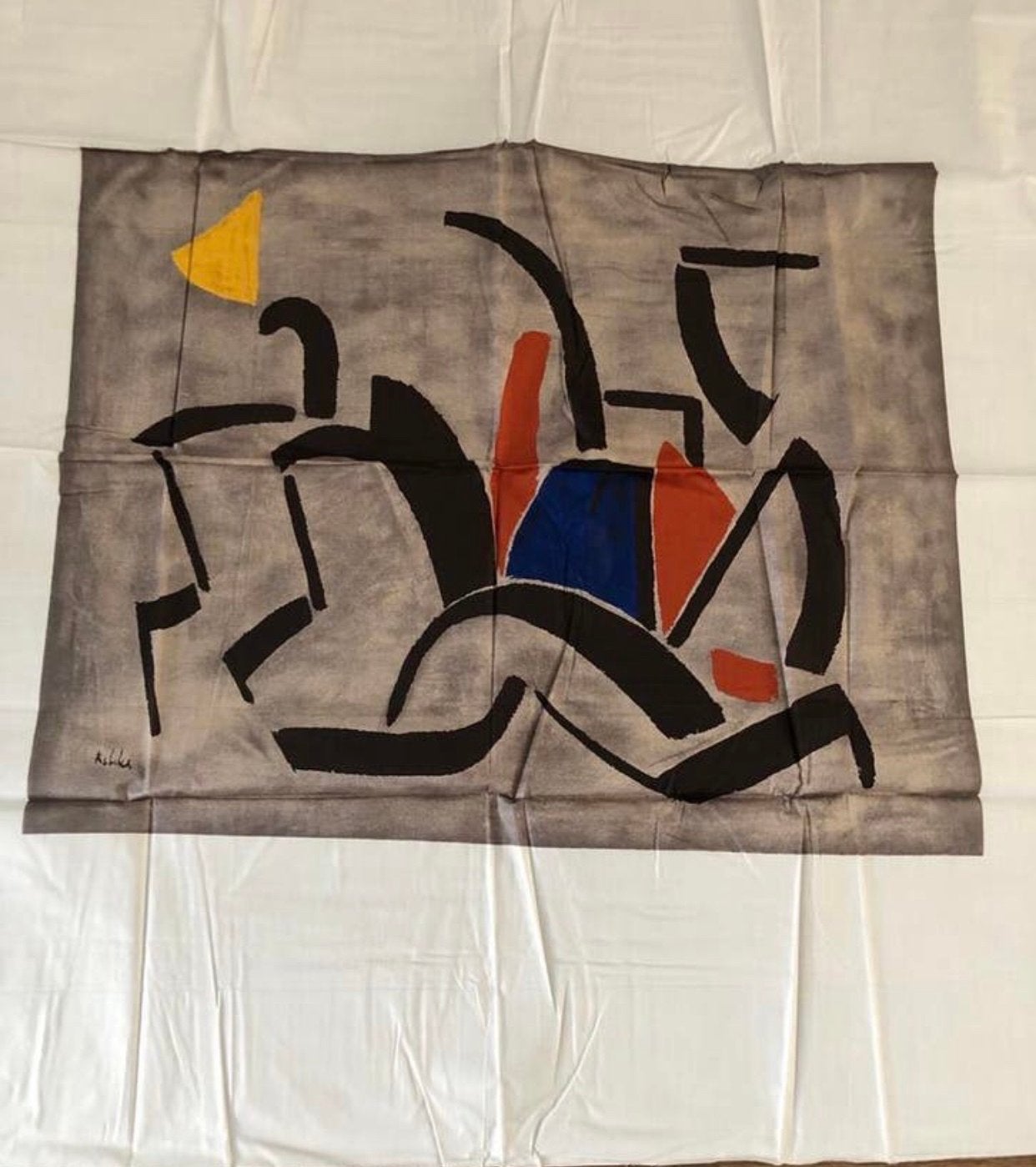 Toon Kelder 'Compositie' zeefdruk op stof, Ophalen