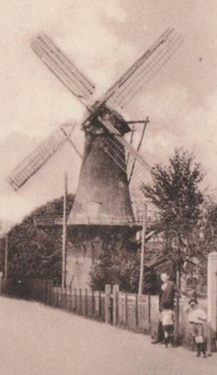 Korenmolen De Haas Bleiswijk + oude auto afgebroken in 1936, Verzamelen, Ansichtkaarten | Nederland, Verzenden, Voor 1920, Ongelopen