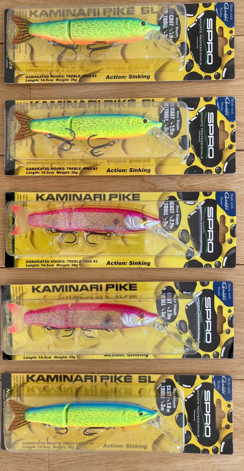 5X SPRO Kaminari Pike, Watersport en Boten, Ophalen, Nieuw, Complete set
