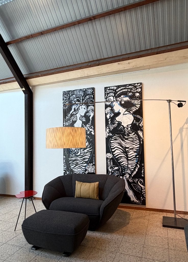 SALE Pode (by Leolux) Colla love seat met hocker, Huis en Inrichting, Ophalen, 150 tot 200 cm, 75 tot 100 cm, Rechte bank
