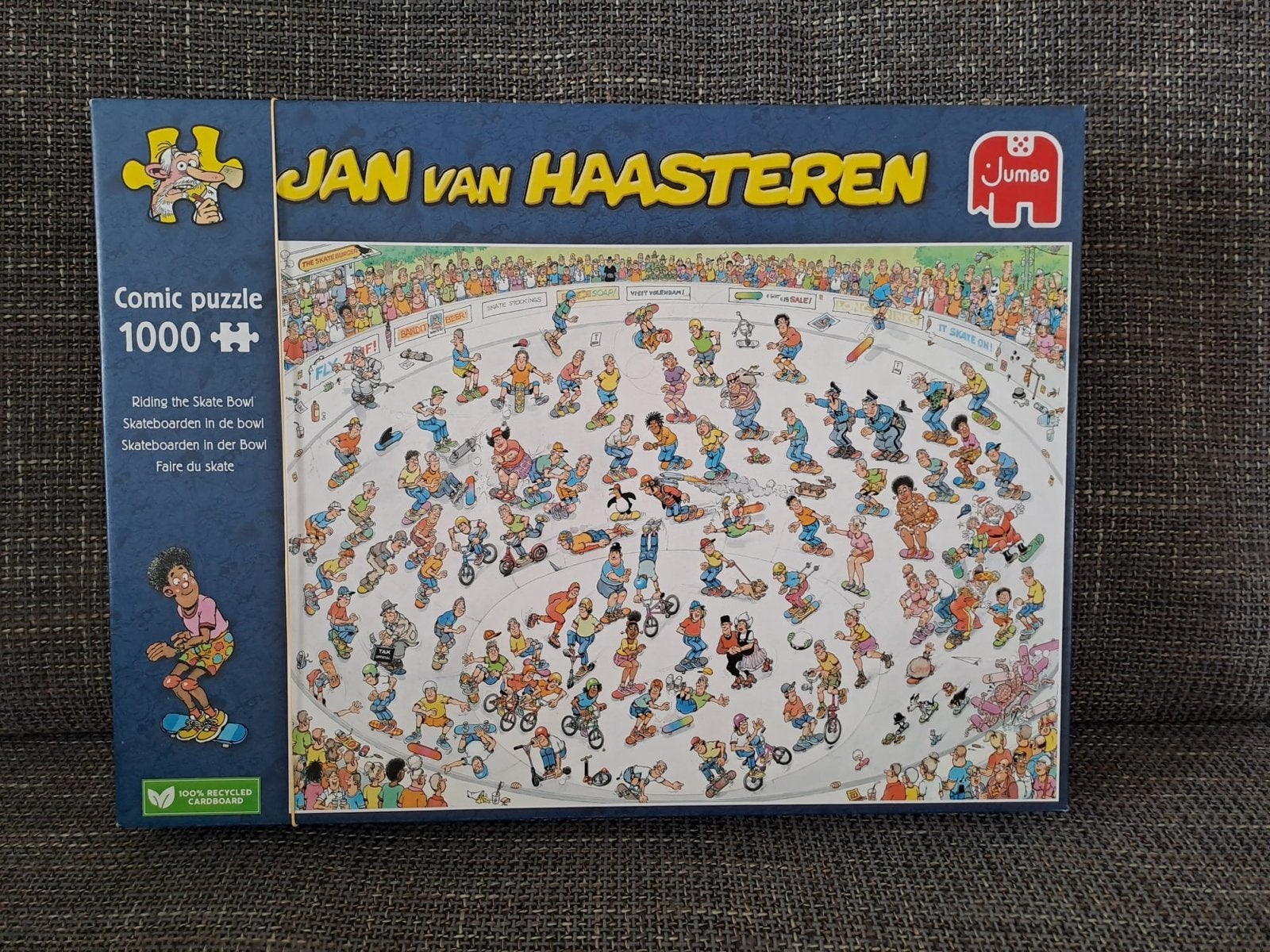 Jan van Haasteren Skateboarden in de Bowl 1000 stukjes, Ophalen, 500 t/m 1500 stukjes, Zo goed als nieuw, Legpuzzel