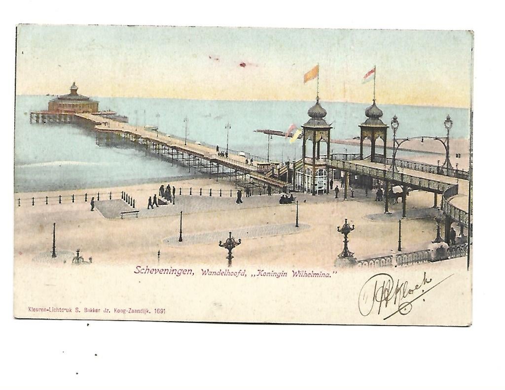 Scheveningen- Wandelhoofd "Koningin Wilhelmina ", Verzenden, Voor 1920, Gelopen, Zuid-Holland