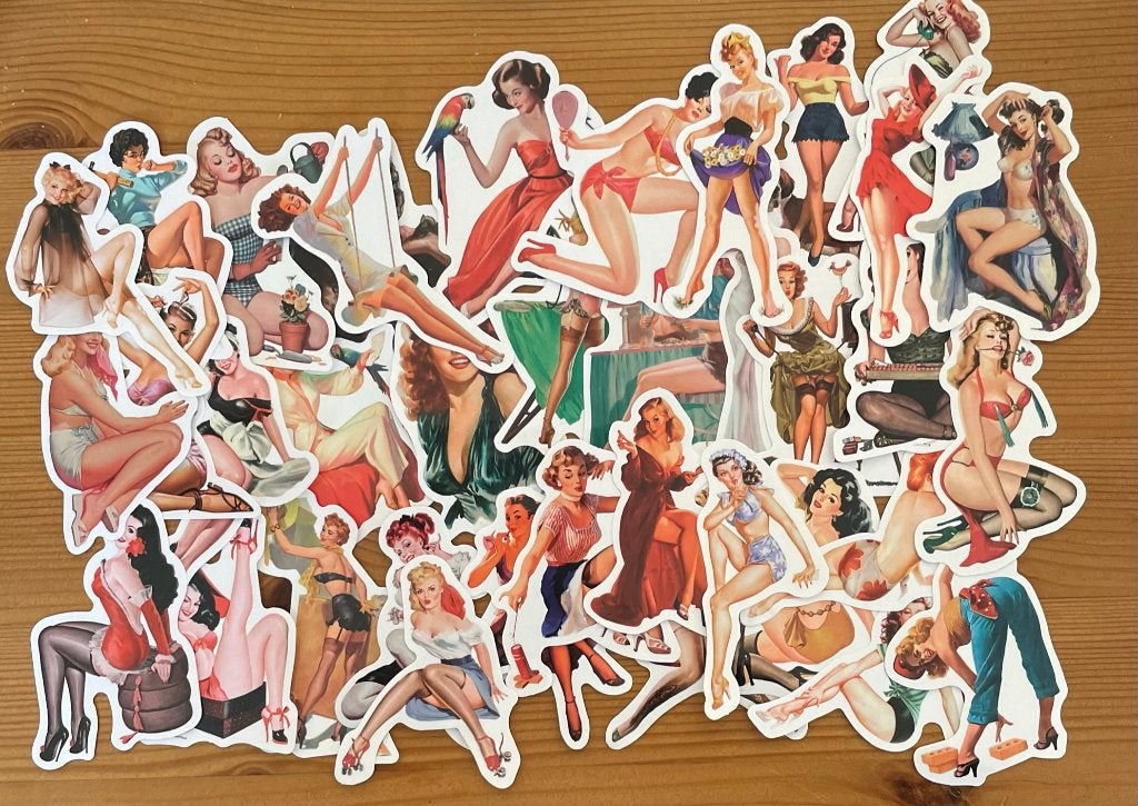 Pin-up retro vintage vrouwen stickers, Verzenden, Nieuw, Meerdere stickers