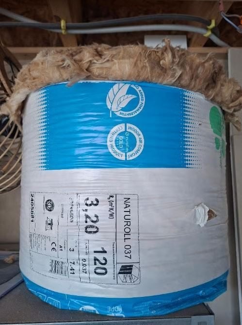 Eén rol Knauf Naturoll isolatiemateriaal 1866x380x120mm, Ophalen, Nieuw, Glaswol, 12 cm of meer