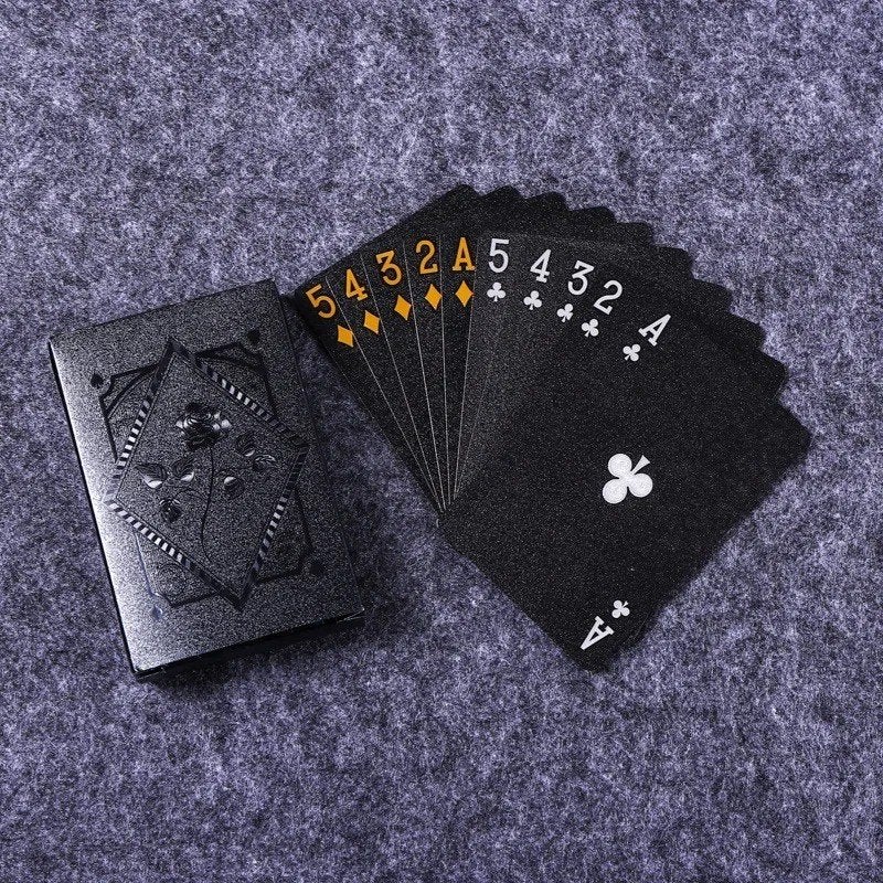 Zwart gouden waterdichte speelkaarten / poker set (54 stuks), Ophalen of Verzenden, Nieuw