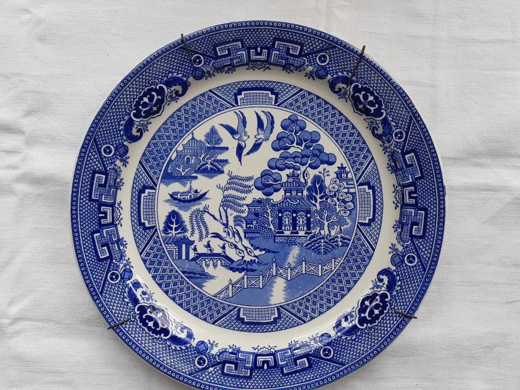 P. Regout zeer groot delftsblauw wandbord WILLOW (30 cm.), Antiek en Kunst, Ophalen of Verzenden