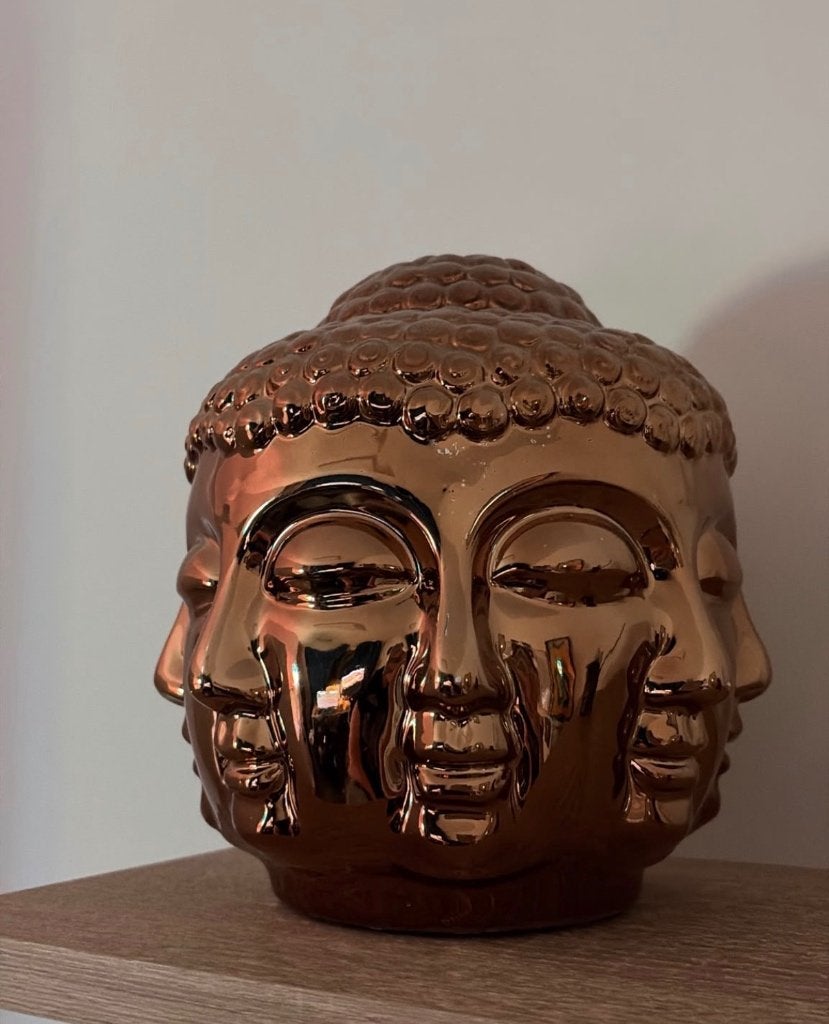 Gold Buddha head decor, Ophalen, Zo goed als nieuw, Goud, Metaal