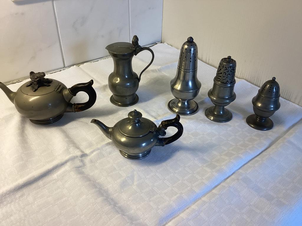 6 stuks tin, Ophalen of Verzenden