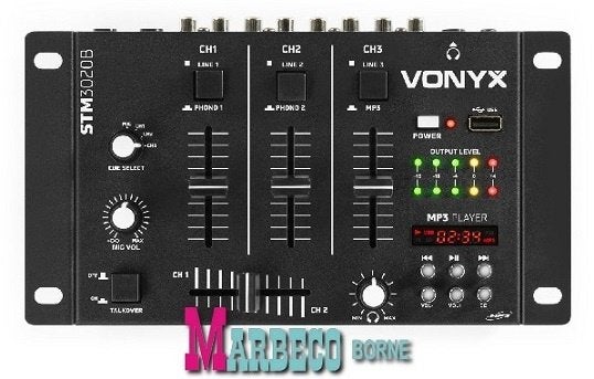 Mixer, Mengpaneel 4-kanaals met USB, MP3, STM3020B, Vonyx, Nieuw, Info@marbeco.nl, Overige instrumenten