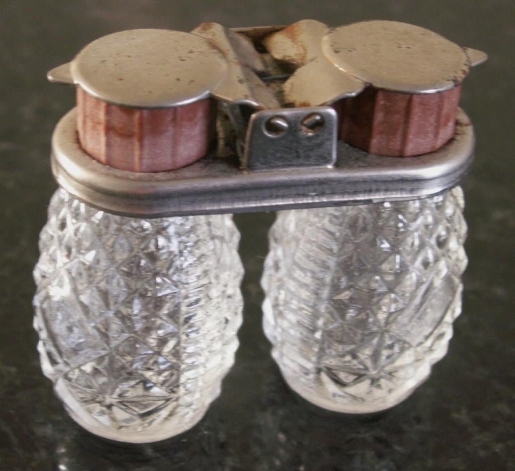 Vintage peper en zoutstel glas, Ophalen of Verzenden