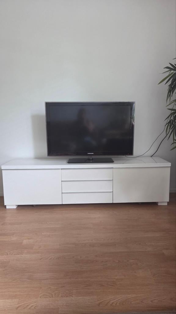 Wit TV meubel/dressoir 180 bij 40, Ophalen, 25 tot 50 cm, 150 tot 200 cm