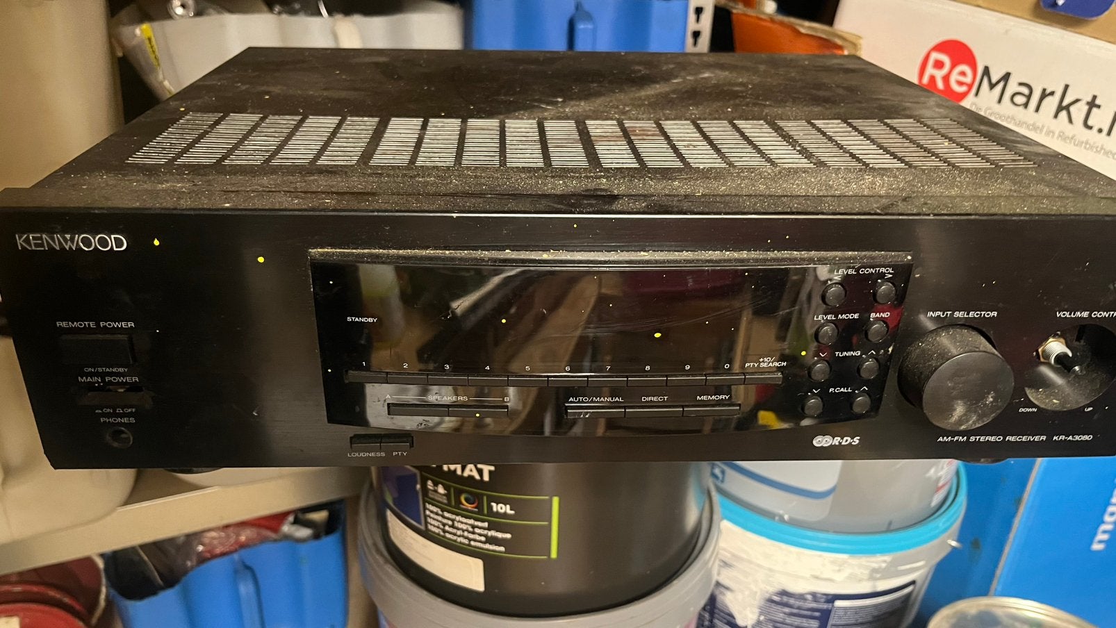 dikke KENWOOD versterker met defect, Ophalen, Zo goed als nieuw, Minder dan 500 watt