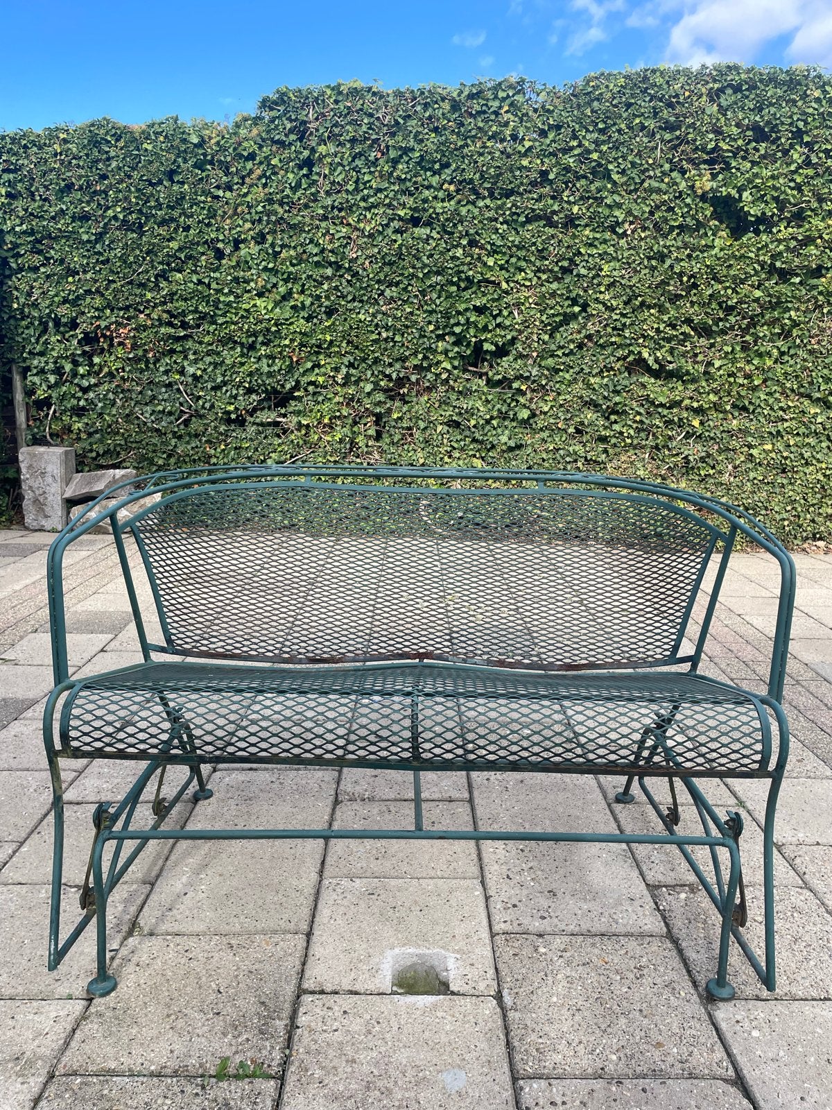 Metalen Tuinbank met Schommel/Glijfunctie, Tuin en Terras, Ophalen, Gebruikt, Metaal, Schommelbank